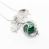Dragon Charm Pendant - Sterling Silver Aromatherapy Diffuser Necklace