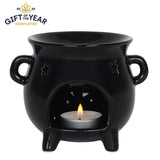 Black Cauldron Shaped Wax Melt Warmer / Oil Burner