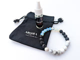 Howlite & Moonstone - Lava Crystal Diffuser Bracelet