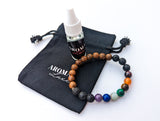 Seven Chakra Gemstone - Lava Crystal Diffuser Bracelet