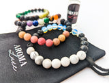 Rose Quartz & Rhodochrosite - Lava Crystal Diffuser Bracelet
