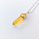 Citrine - Hexagonal Crystal Pointed Necklace