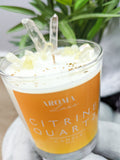 Manifest - Citrine & Clear Quartz Crystal Candle - 220g | 30cl (Jasmine Sambac)