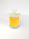 Manifest - Citrine & Clear Quartz Crystal Candle - 220g | 30cl (Jasmine Sambac)