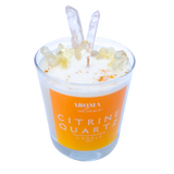 Manifest - Citrine & Clear Quartz Crystal Candle - 220g | 30cl (Jasmine Sambac)