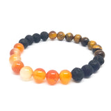 Tiger's Eye & Citrine - Lava Crystal Diffuser Bracelet