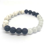 Howlite & Moonstone - Lava Crystal Diffuser Bracelet