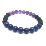 Amethyst & Lapis Lazuli - Lava Crystal Diffuser Bracelet