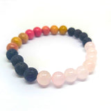 Rose Quartz & Rhodochrosite - Lava Crystal Diffuser Bracelet