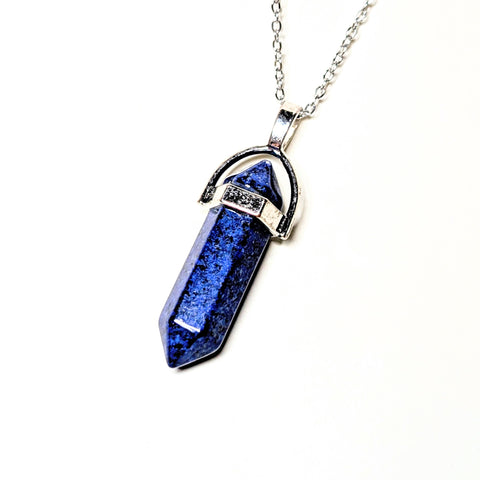 Lapis Lazuli - Hexagonal Crystal Pointed Necklace