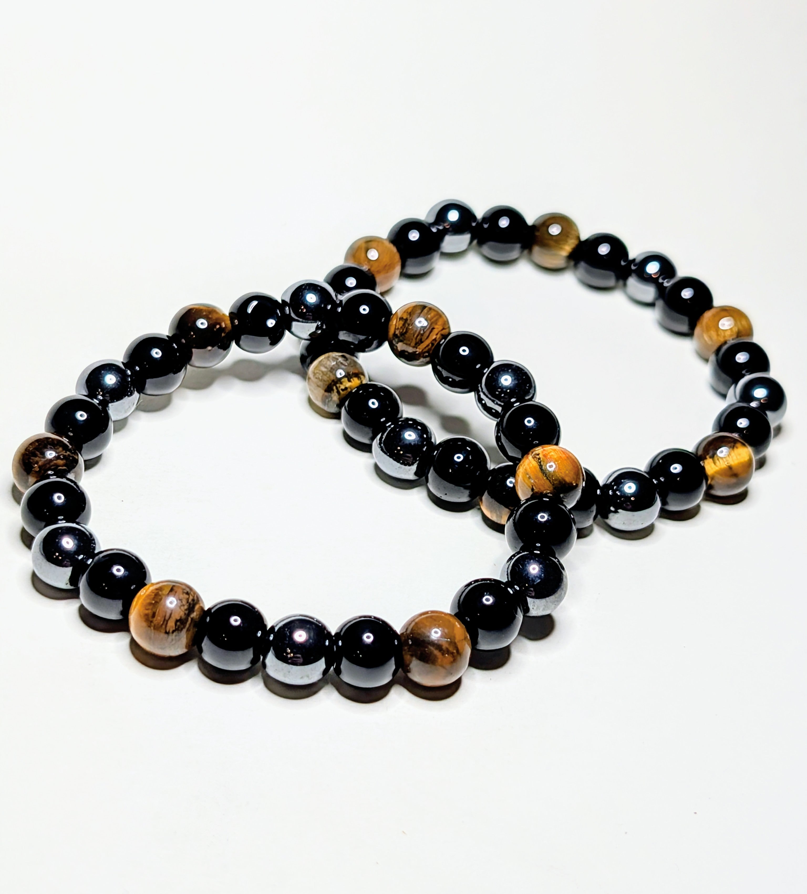 Tiger's Eye, Hematite & Obsidian - Triple Protection Crystal Bracelet