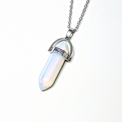 Opal - Hexagonal Crystal Pointed Necklace