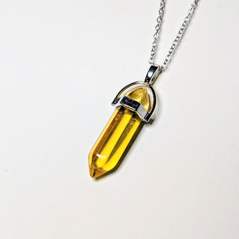 Citrine - Hexagonal Crystal Pointed Necklace