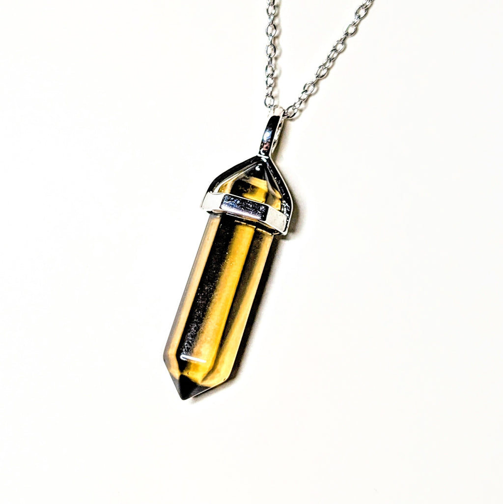 Smoky Quartz - Hexagonal Crystal Pointed Necklace