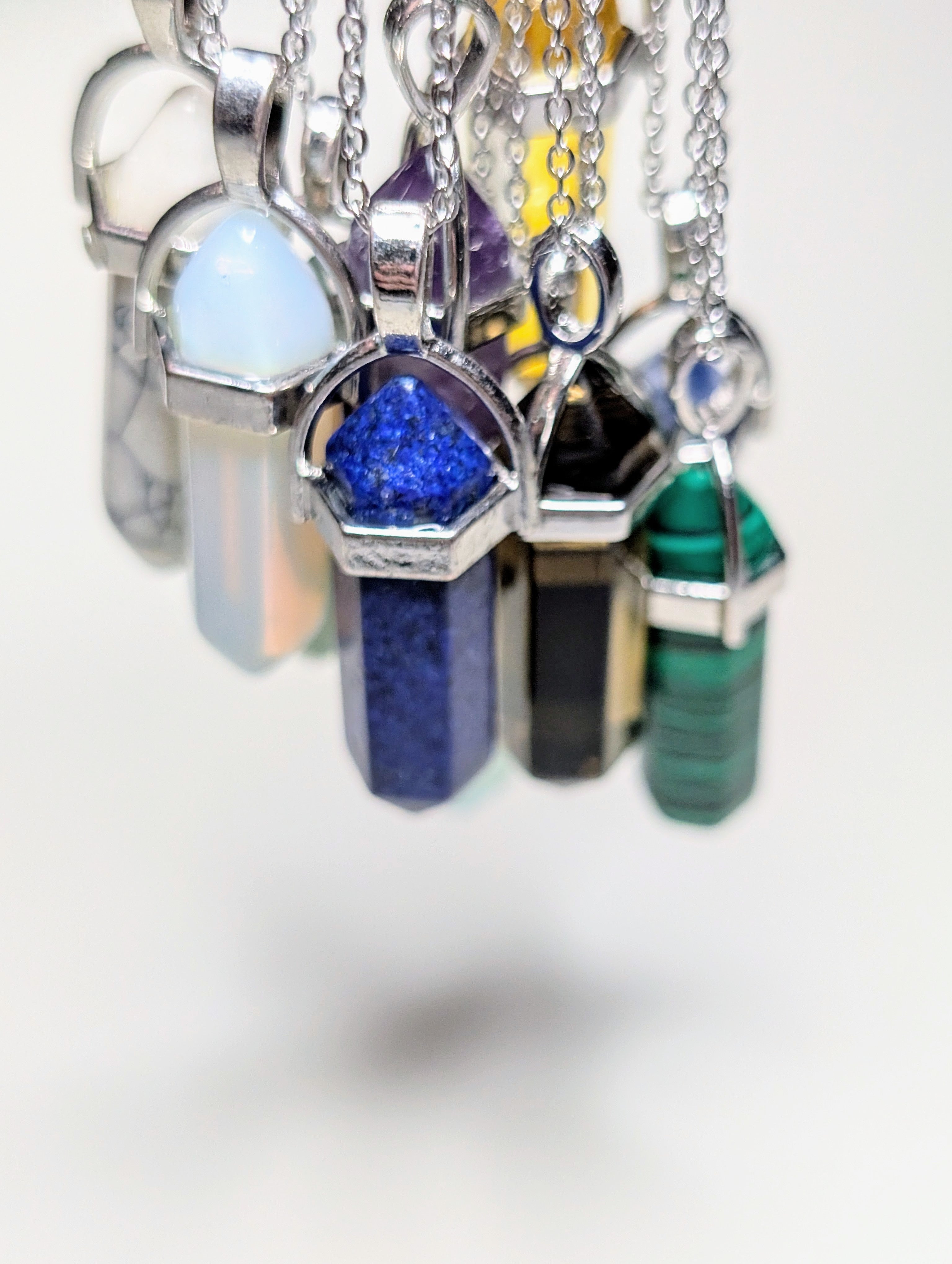 Obsidian - Hexagonal Crystal Pointed Necklace