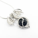 Dragon Charm Pendant - Sterling Silver Aromatherapy Diffuser Necklace
