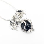 Dragon Charm Pendant - Sterling Silver Aromatherapy Diffuser Necklace