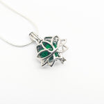 Lotus Flower Charm Pendant - Sterling Silver Aromatherapy Diffuser Necklace