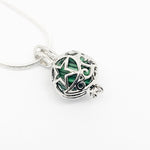 Moon & Star Charm Pendant - Sterling Silver Aromatherapy Diffuser Necklace