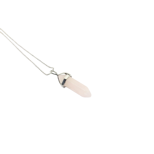 Rose Quartz - Hexagonal Crystal Pointed Necklace