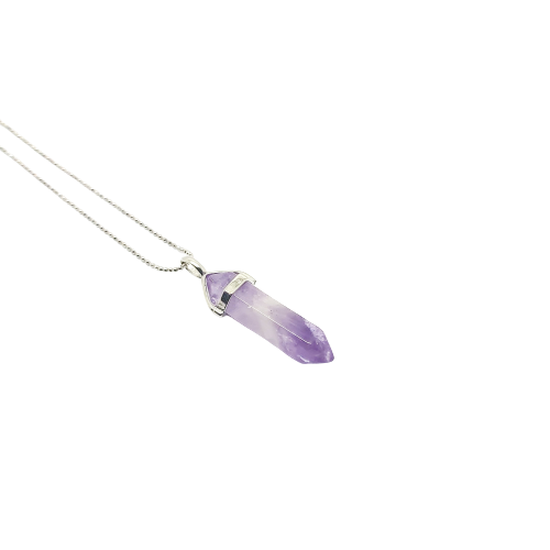 Amethyst - Hexagonal Crystal Pointed Necklace