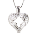 Angel Wings Charm Pendant - Sterling Silver Aromatherapy Diffuser Necklace