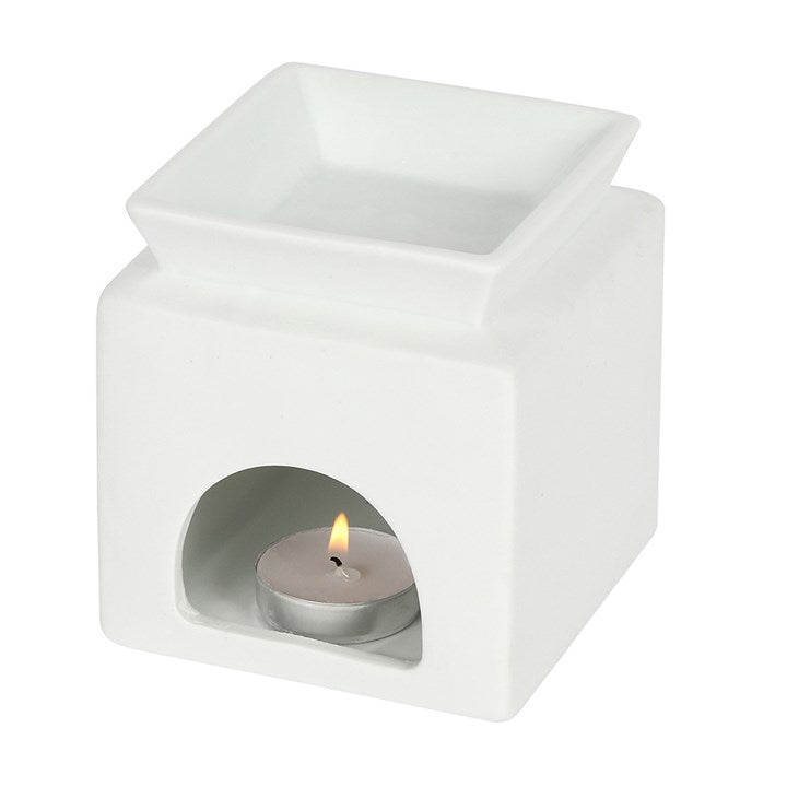 Cube Ceramic Cut Out Wax Melt Warmer - Various Colours