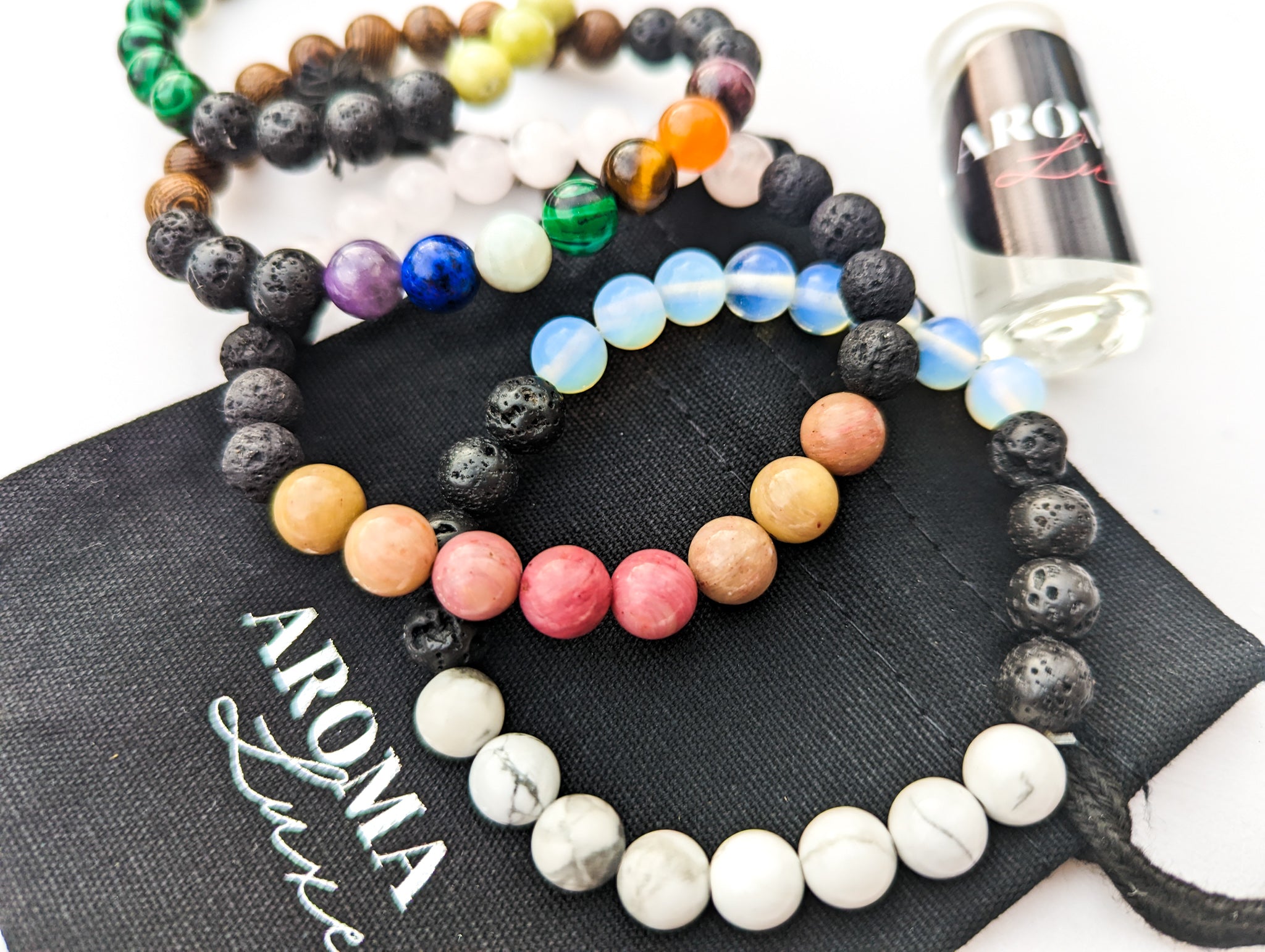 Unakite & Super Seven - Lava Crystal Diffuser Bracelet