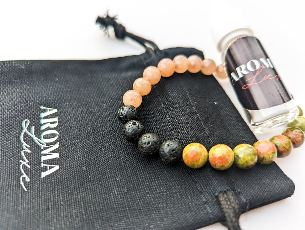 Unakite & Super Seven - Lava Crystal Diffuser Bracelet