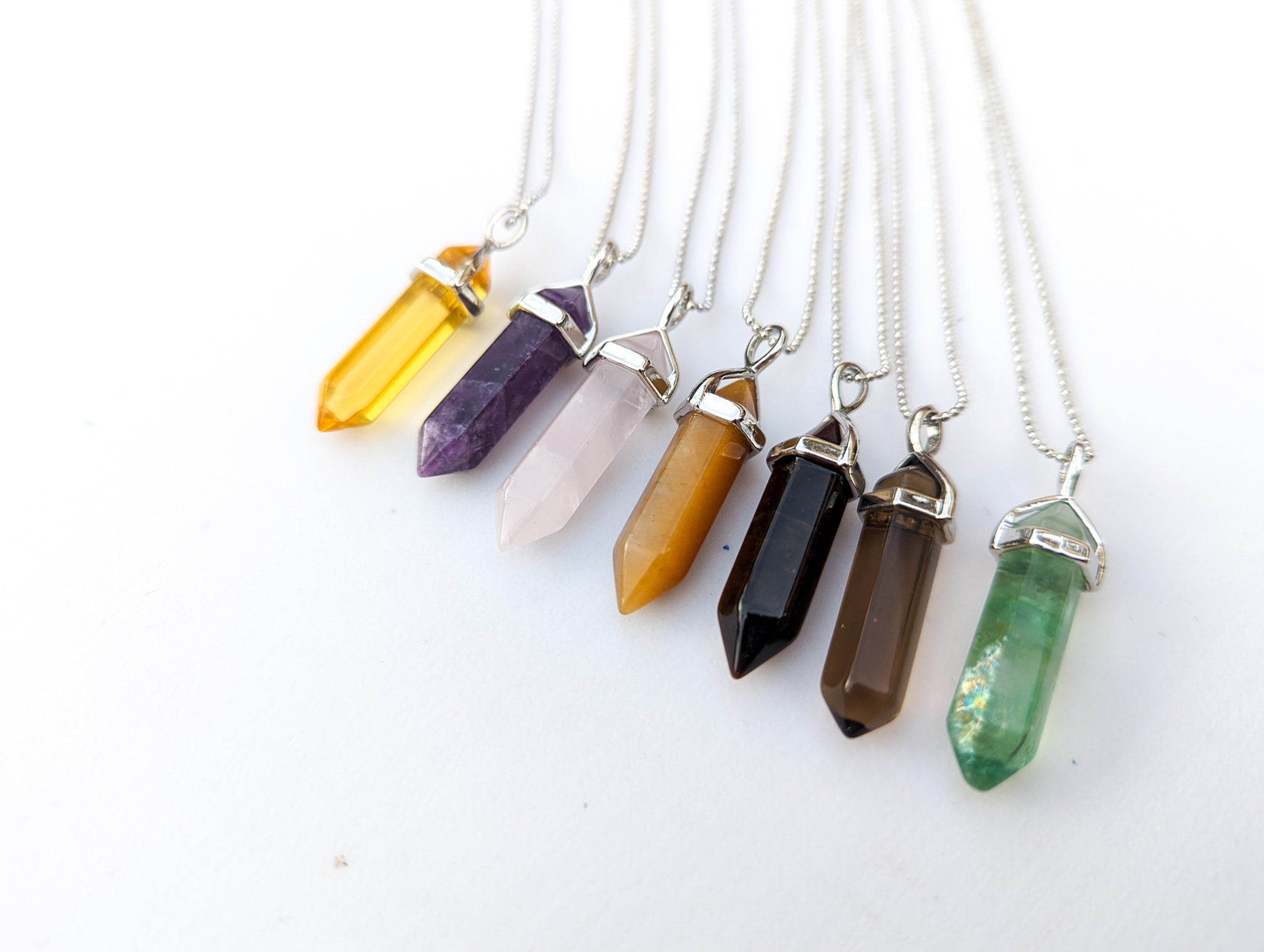 Smoky Quartz - Hexagonal Crystal Pointed Necklace