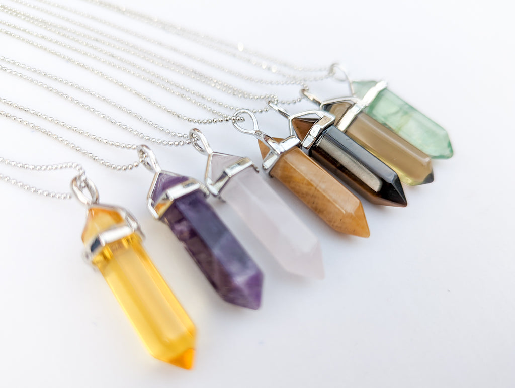 Rose Quartz - Hexagonal Crystal Pointed Necklace