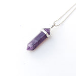 Amethyst - Hexagonal Crystal Pointed Necklace