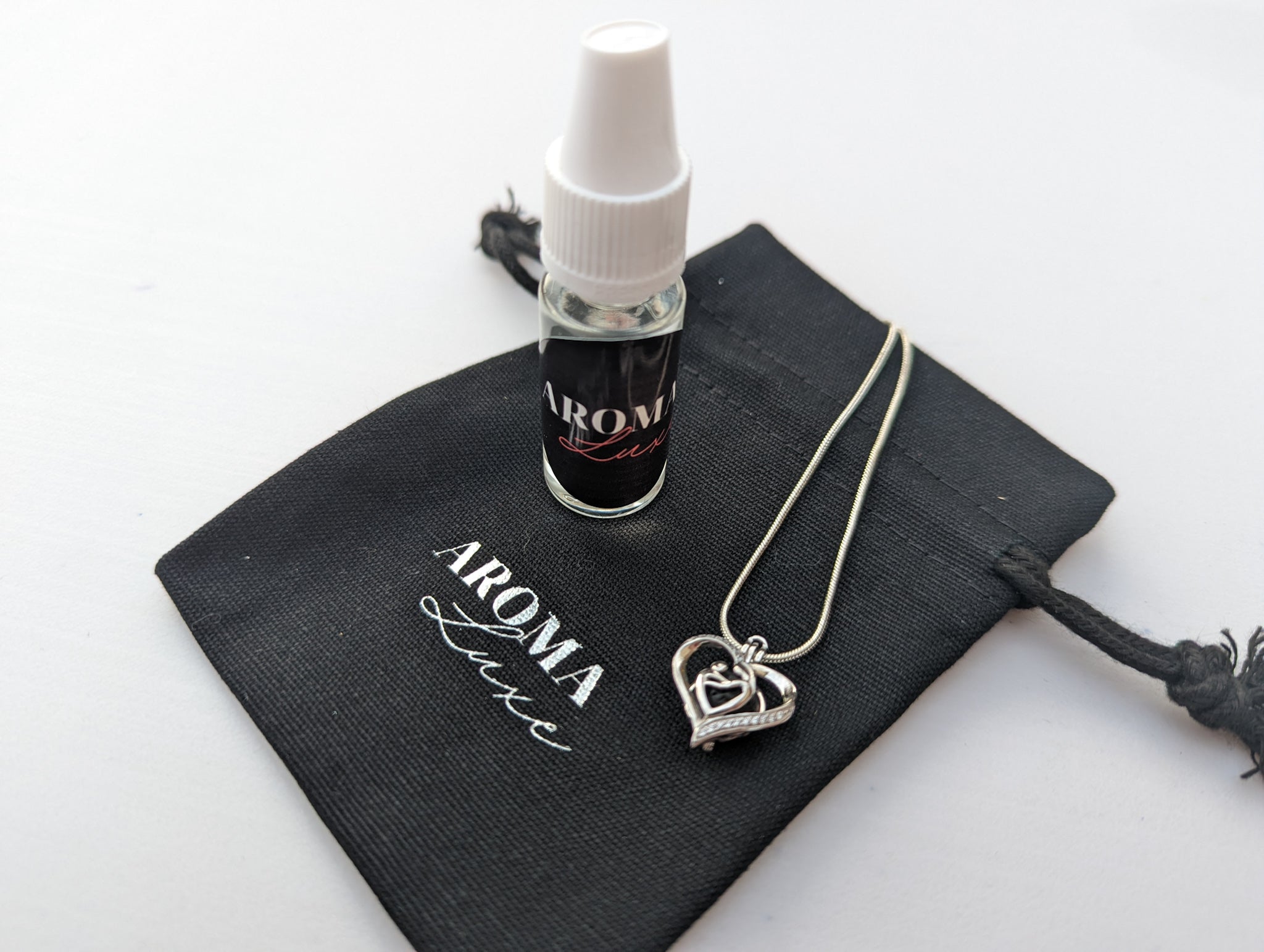Heart Charm Pendant - Sterling Silver Aromatherapy Diffuser Necklace