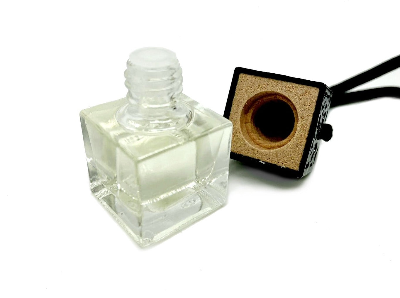 CAR DIFFUSER Bottle with lid off - cork