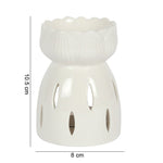 White Ceramic Flower Shape Wax Melt Warmer / Oil Burner