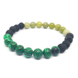 Jade & Malachite - Lava Crystal Diffuser Bracelet
