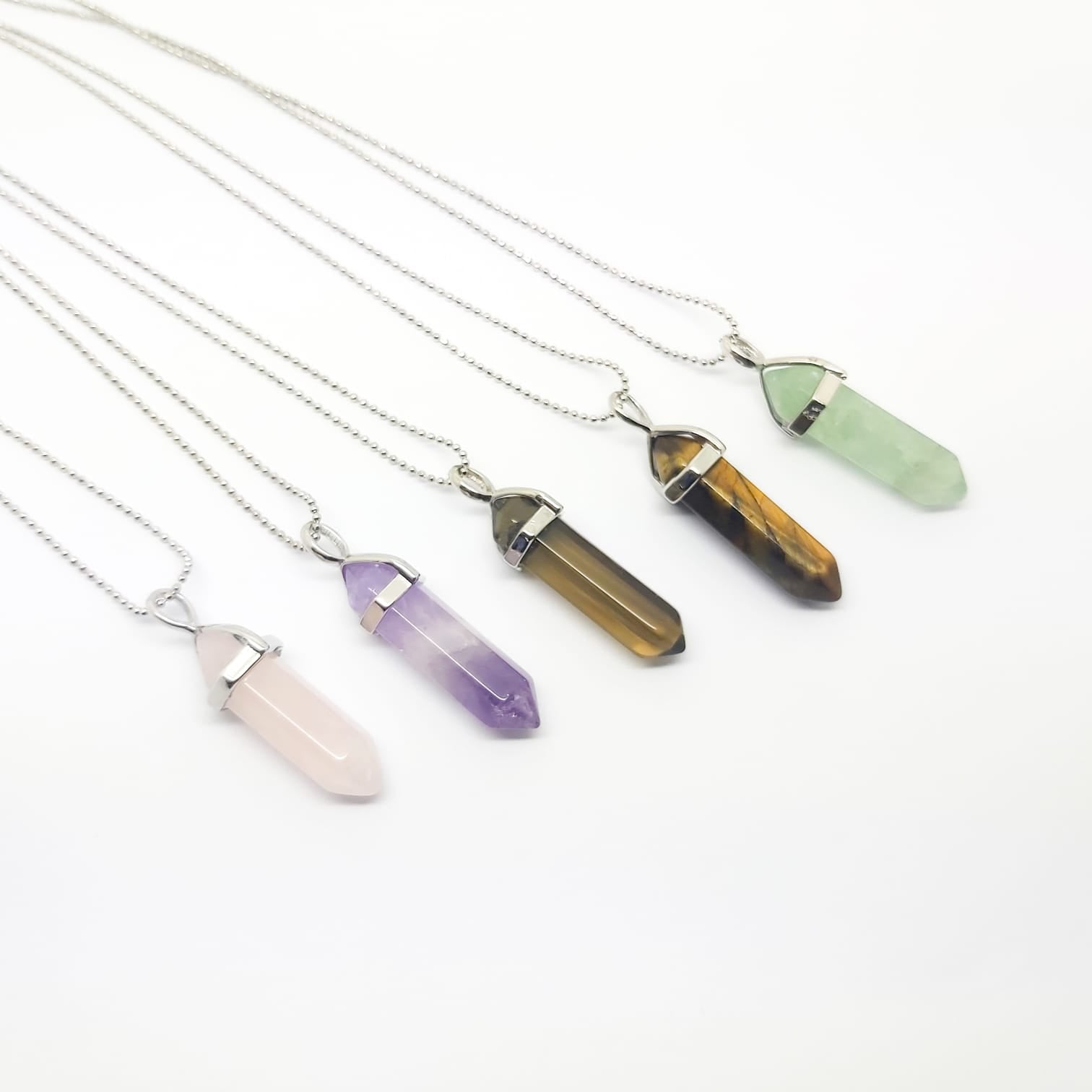 Rose Quartz - Hexagonal Crystal Pointed Necklace